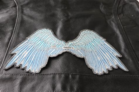 Angel Wings Beautifully Embroidered In Blue Large Back Patch Angel
