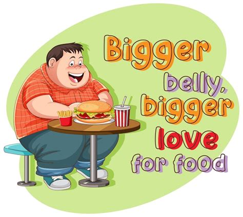 Free Vector Bigger Belly Bigger Love For Food Icon