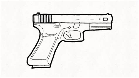 How To Draw A Gun Glock Gun Easy Your Arts Youtube