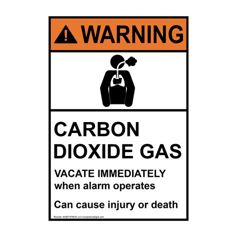 Vertical Carbon Dioxide Gas Discharge Sign Ansi Warning