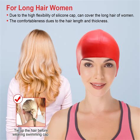 Women Men Silicone Swim Pool Cap For Long Hair Swimming Caps Elastic Cover Hat Ebay