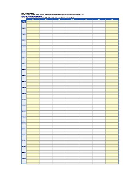 24 Hour Schedule Template Excel Schedule Template Weekly Schedule