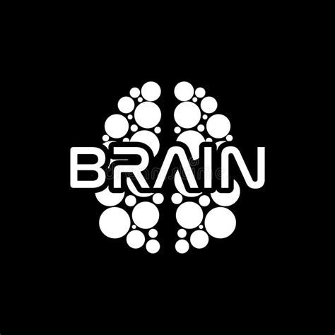 Brain Word Icon Isolated On Dark Background Stock Vector Illustration