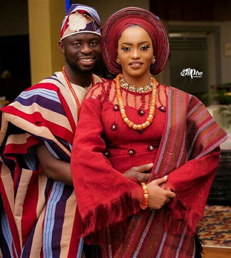 Clipkulture Couple In Yoruba Aso Oke Traditional Engagement Attire