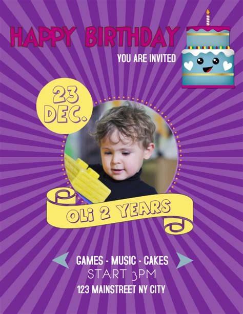 Birthday Invitation Flyer Template Postermywall