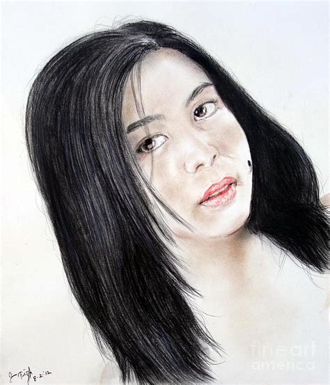 Young Filipina Beauty With A Mole On Her Cheek Model Kaye Anne Toribio Drawing By Jim