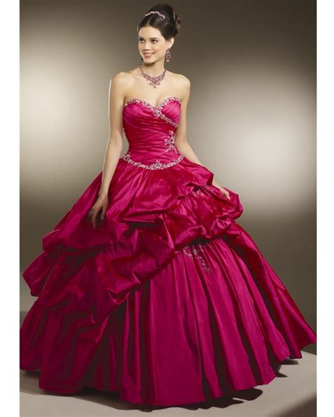 Fuchsia Ball Gown Strapless Sweetheart Lace Up Full Length Beaded