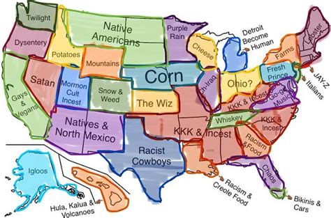 Another More In Depth Stereotype Map Of Each State Wh