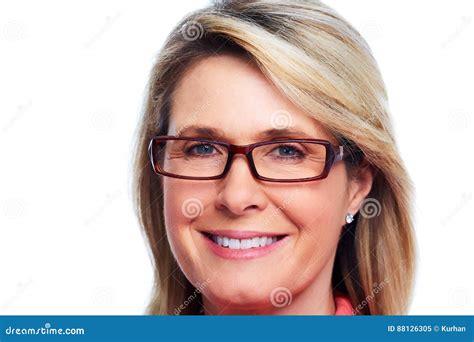 Beautiful Elderly Lady Wearing Eyeglasses Stock Image Image Of Glasses Female 88126305