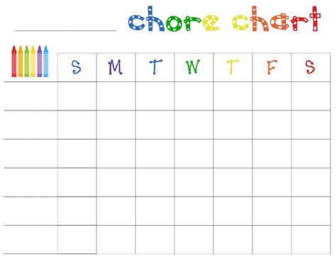 Free Printable Chore Chart For Kids Chore Chart For Toddlers