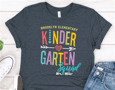 Kindergarten Teacher Team Shirts Personalized Teacher Tees Etsy