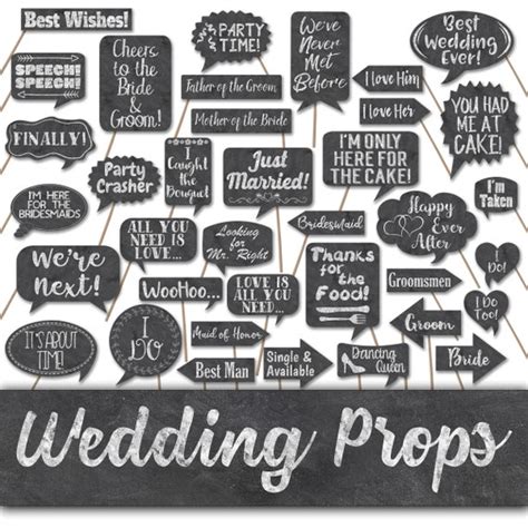 Wedding Photo Booth Prop Signs And Decorations Chalkboard Etsy