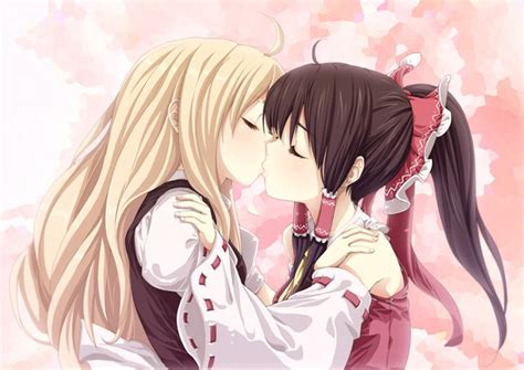 Anime 2 Girls Best Friends Kiss Wallpapers Wallpaper Cave