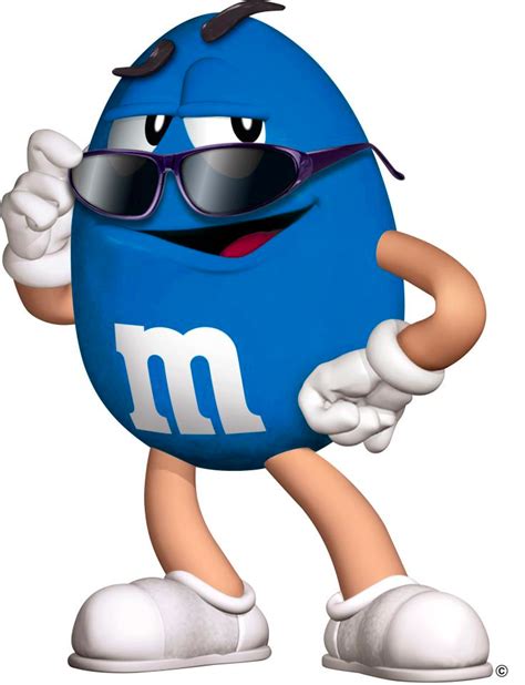 Blue W Shades Mandm Characters M M Candy M M Characters Clipart