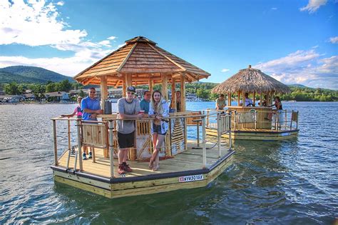 Explore Lake George On A Floating Tiki Bar