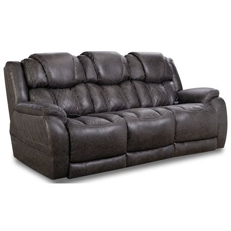Homestretch Marlin Casual Style Double Reclining Power Sofa Standard Furniture Reclining Sofas