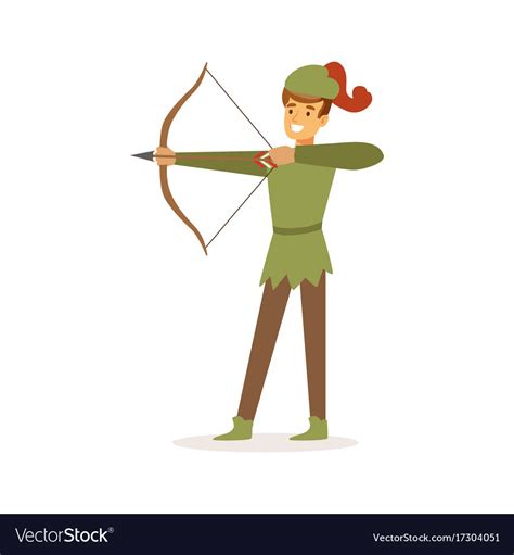 Archer Aiming With Bow European Medieval Vector Image