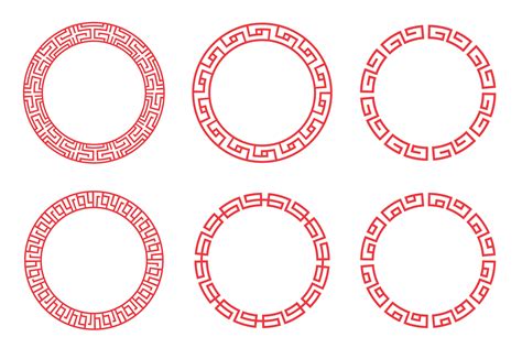 Chinese Red Circle Set Design 528853 Vector Art At Vecteezy