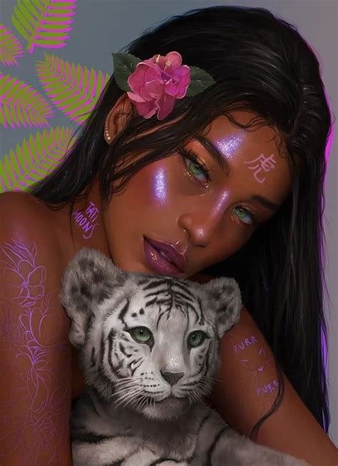 The Tiger Chinese Zodiac Tati Moons Digital Art In Digital Art Girl Zodiac