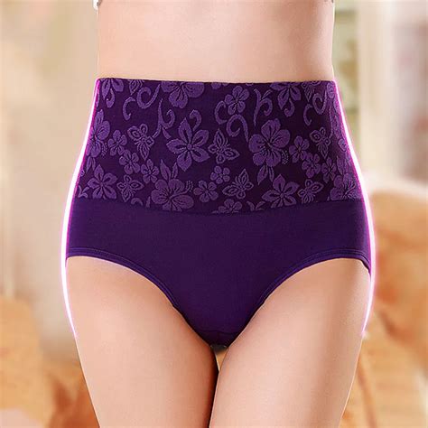 new pattern high waist rose printing the abdomen ma am underpants bamboo fiber sexy women s