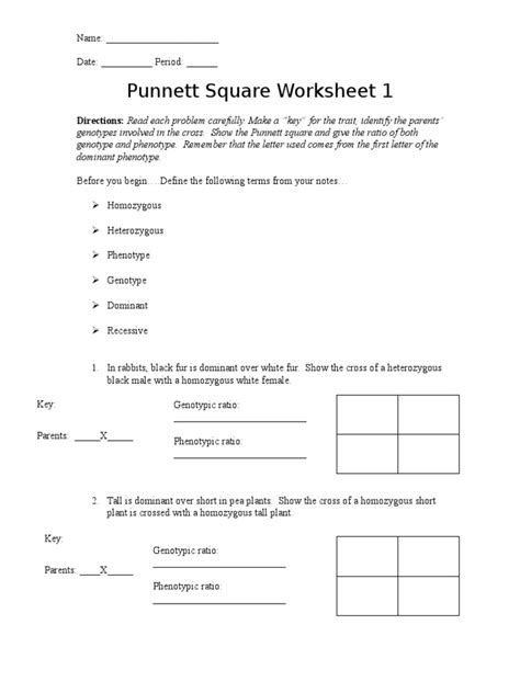 It gives all of the potential combinations of genotypes that can occur in the offsprings, when the genotypes of the parents are. punnett square worksheet 1 | Zygosity | Genotype