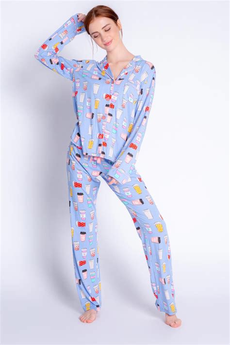 Pj Salvage Playful Prints Love You A Latte Cotton Jersey Classic Pajama