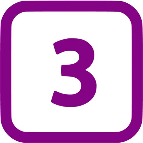 Purple 3 Icon Free Purple Numbers Icons