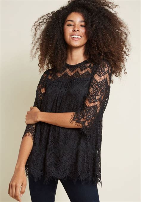 Lithe I Was Saying Lace Top In Black Black Lace Blouse Black Lace