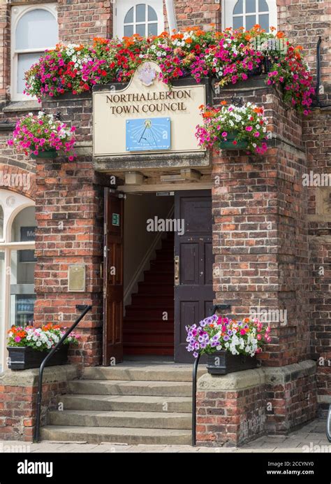 The Entrance To Northallerton Town Hall In North Yorkshire With A