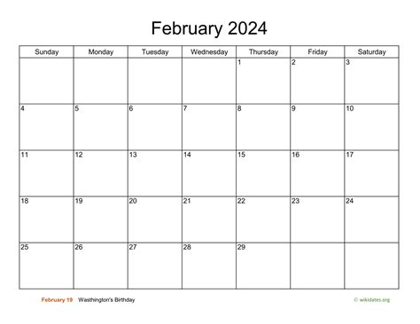 February Calendar Free Printable One Page Free Vida Allyson