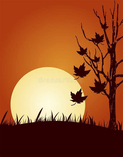 Autumn Sunset Stock Vector Illustration Of Beautiful 3367497