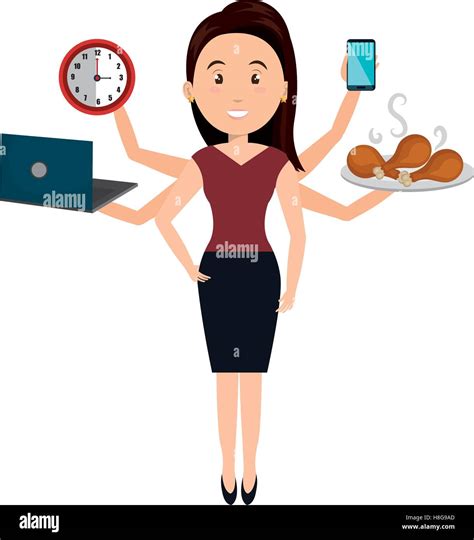 Very Busy Person Character Vector Illustration Design Stock Vector