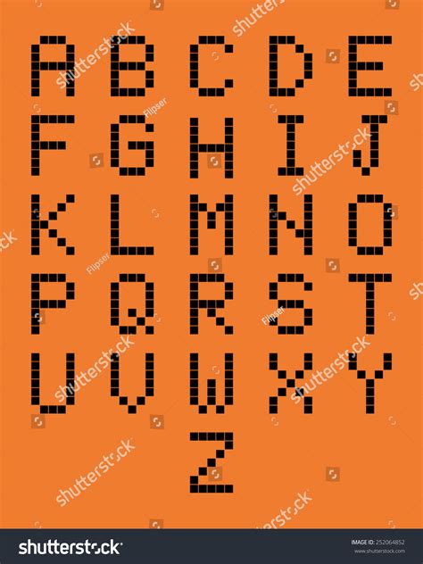 Pixel Font Vector เวกเตอร์สต็อก ปลอดค่าลิขสิทธิ์ 252064852