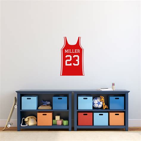 Custom Basketball Jersey Wall Decal Personalized Kids Etsy