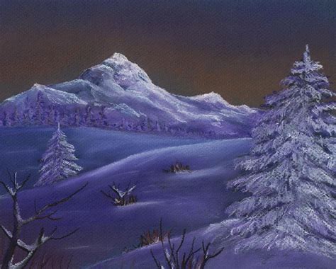 Winter Night Painting By Anastasiya Malakhova Fine Art America