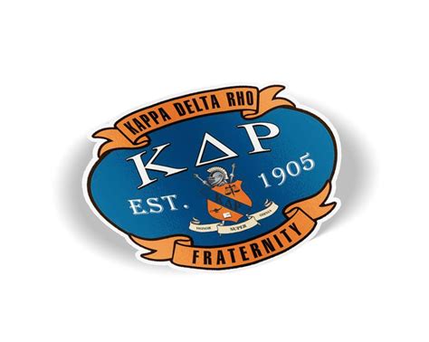Kappa Delta Rho Banner Crest Shield Decal Greek Gear