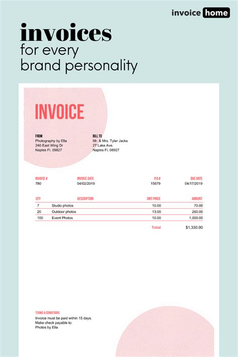 Invoices For Every Brand Personality Invoice Template Invoice Design