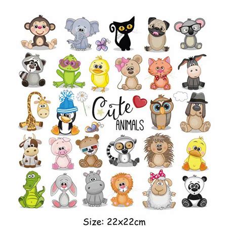 Sewing Home And Garden Cute Animals Iron On Patches Washable Heat