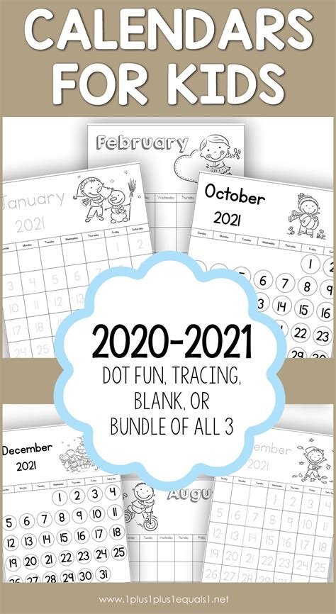 We often think that we do not have enough time; 2020-2021 Calendars for Kids - 1+1+1=1 | Kids calendar ...