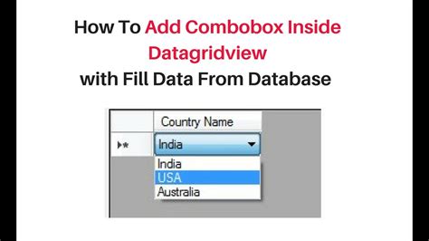 Winforms How To Add And Bind Combobox Inside Datagridview C Youtube