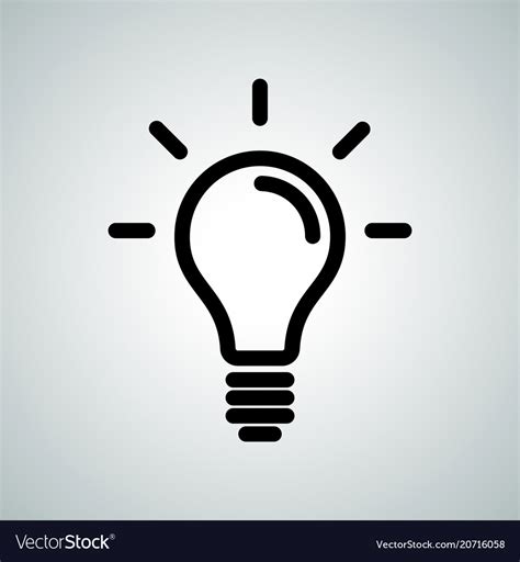 Lamp Light Bulb Idea Icon Royalty Free Vector Image