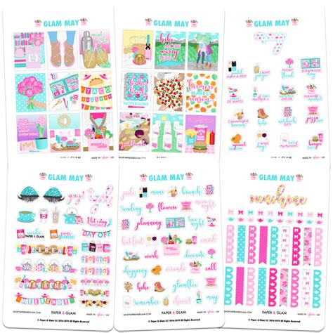 Glam May Planner Kit Paper And Glam Planners Stickers And Seasonal Living