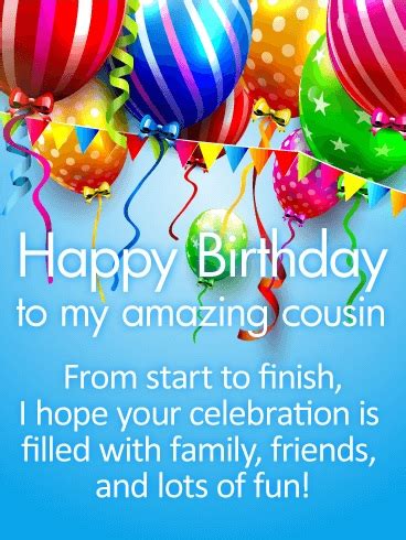 I wish for more blessings, wealth, success, happiness and lots of love in your life! 10 Beautiful Cards for a Cousin's Birthday | Happy Birthday to you Dear