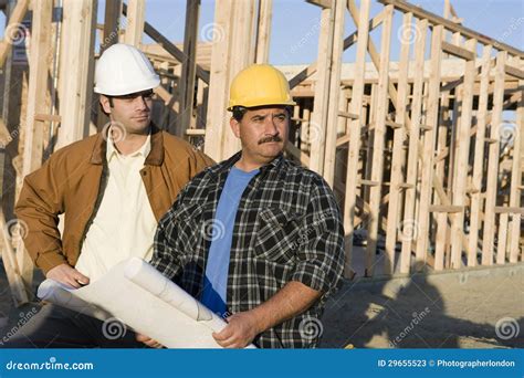 Male Architects At Construction Site Stock Image Image Of Multiethnic