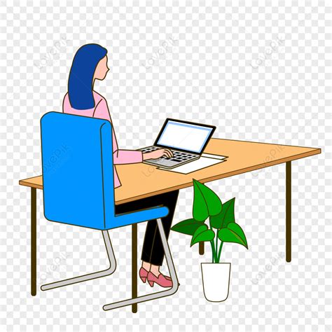 Woman Laptop Office Png Images With Transparent Background Free
