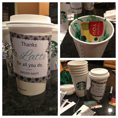 We did not find results for: Teacher Appreciation Gifts - Starbucks gift cards inside the cups, custom label. Only cost is ...