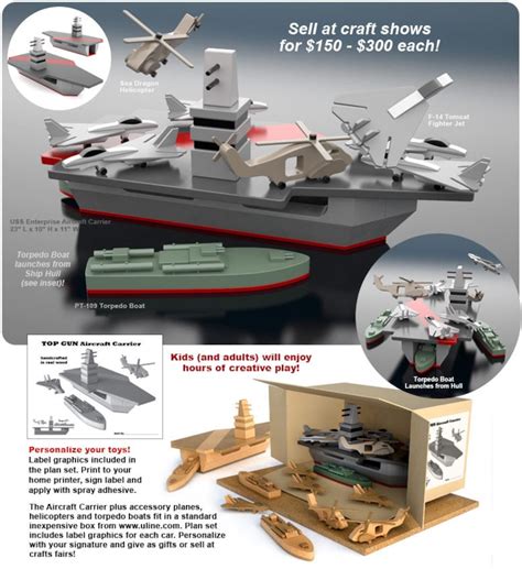 Wood Toy Plan Easy Basics Top Gun Aircraft Carrier Pdf Etsy