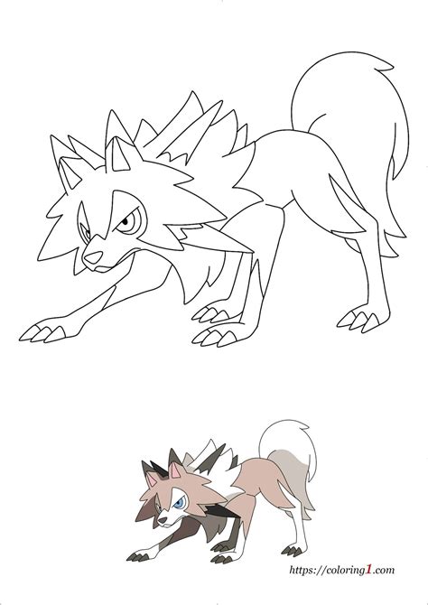 pokemon lycanroc coloring pages 2 free coloring sheets 2021
