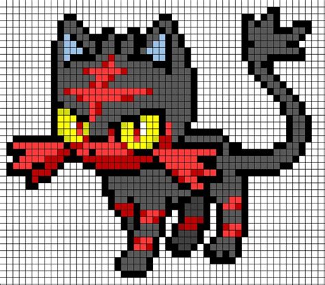 Maybe you would like to learn more about one of these? Pokemon Litten cross Stitch Pattern | Pixel art pokemon ...