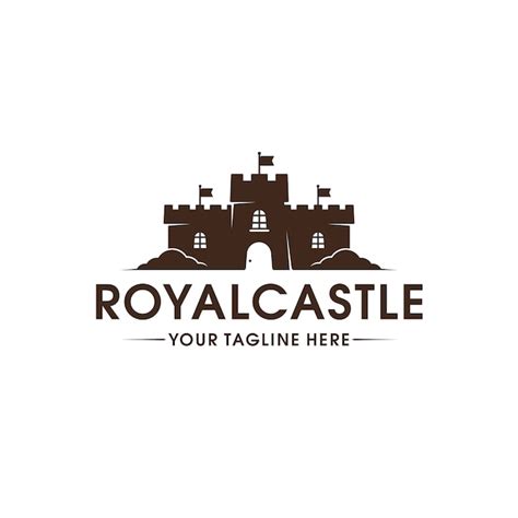 Modèle De Logo Du Château Royal Vecteur Premium